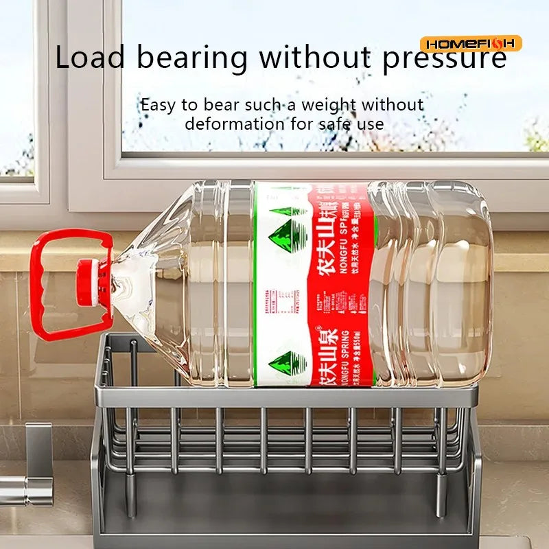 HMJ2 Multi-Functional Kitchen Sponge & Soap Rack – Countertop Organizer for Sponges, Rags, and Dish Soap