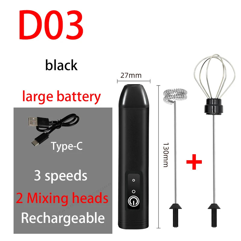 Electric Handheld Milk Frother & Whisk – Coffee, Creamer, and Egg Beater Mixer