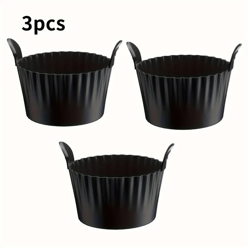 3pcs Silicone Air Fryer Molds – Non-Stick Baking Cups for Muffins, Cupcakes & Pudding