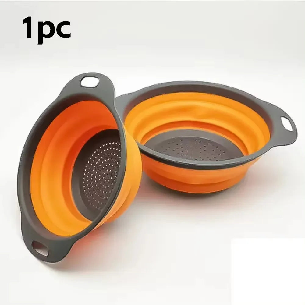 Silicone Folding Drain Basket – Collapsible Fruit & Vegetable Washing Colander