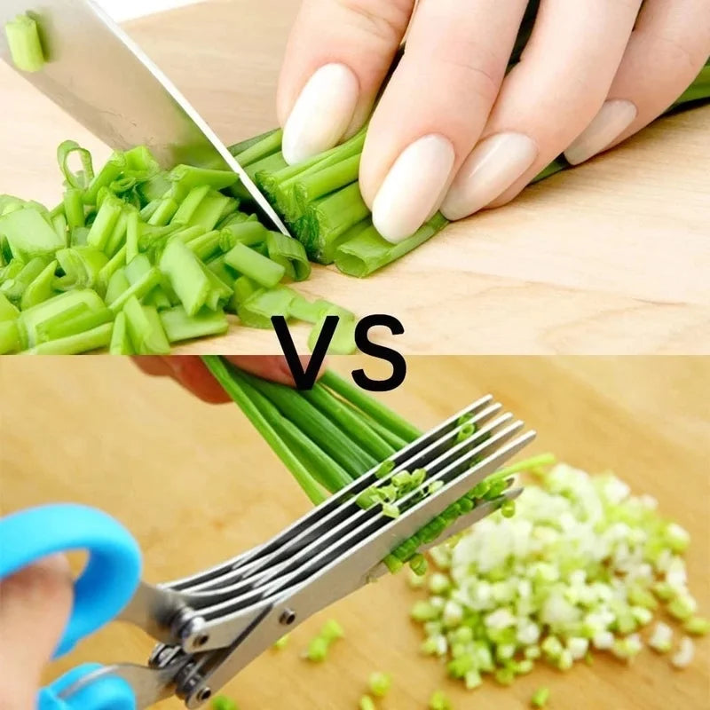 Multi-Layer Kitchen Scissors – Stainless Steel Vegetable, Herb & Spice Cutter