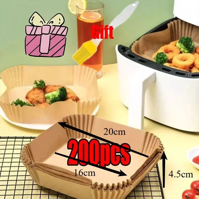 Air Fryer Paper Liners – Non-Stick Parchment Paper for Baking & Cooking