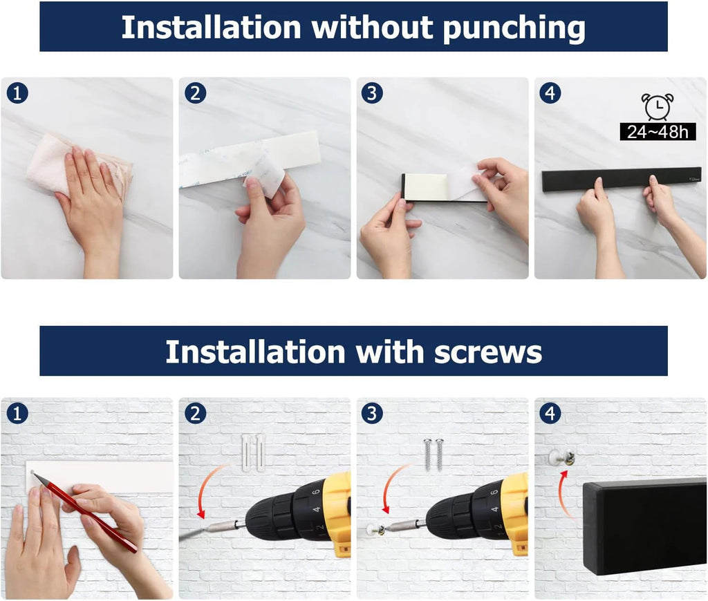 Magnetic Knife Strip with Hooks