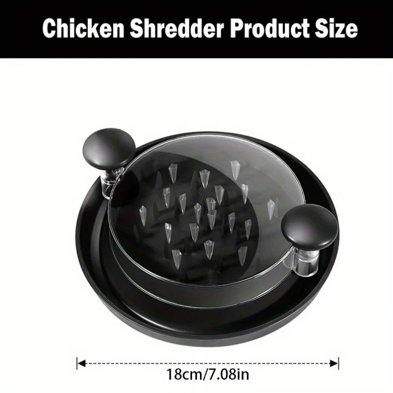 Upgraded Chicken Shredder with Transparent Lid – Large Anti-Slip Rotating Meat & Vegetable Chopper