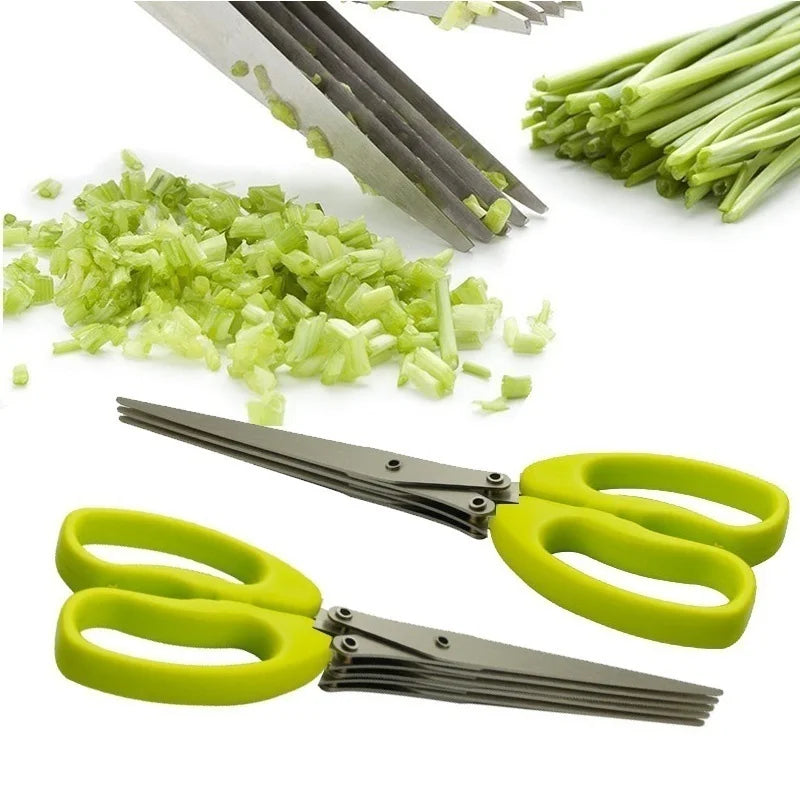 Multi-Layer Kitchen Scissors – Stainless Steel Vegetable, Herb & Spice Cutter