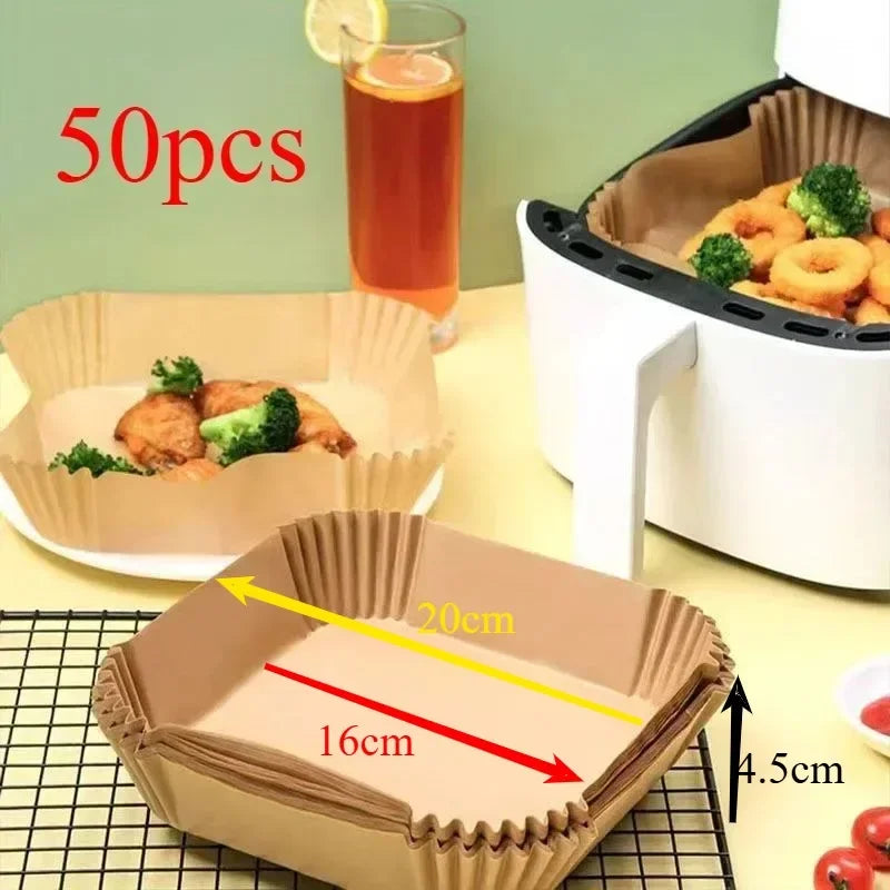 Air Fryer Paper Liners – Non-Stick Parchment Paper for Baking & Cooking