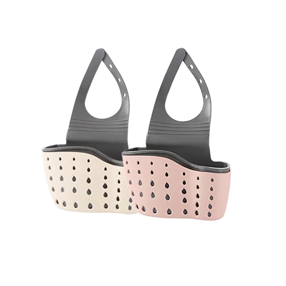 Home Storage Drain Basket Kitchen Sink Holder Adjustable Soap Sponge Shlf Hanging Drain Basket Bag Kitchen Accessories