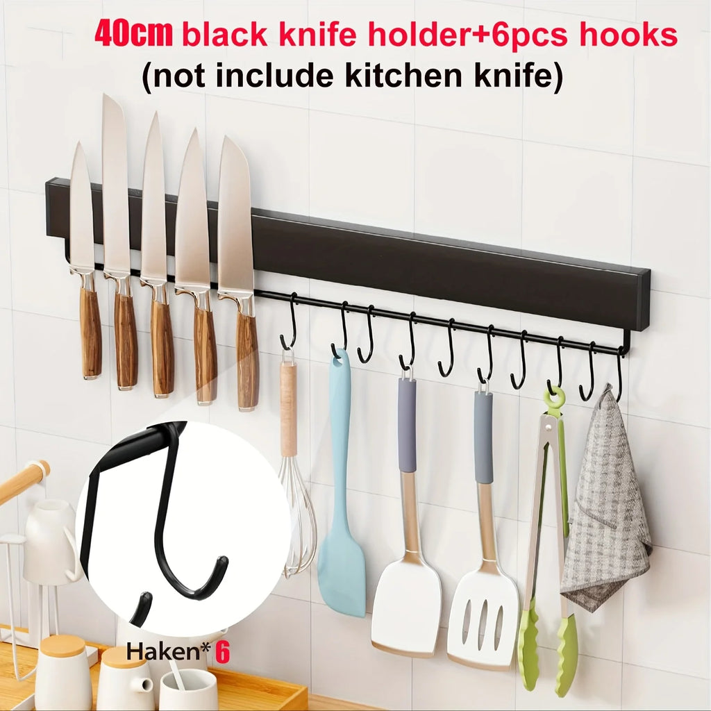 Magnetic Knife Strip with Hooks