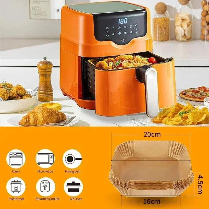 Air Fryer Paper Liners – Non-Stick Parchment Paper for Baking & Cooking