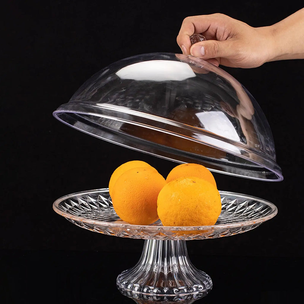 Dustproof Cake Tray with Clear Lid – Portable Dessert Display Stand