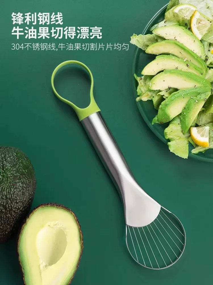 Multi-Functional Avocado & Fruit Cutter – Stainless Steel Kitchen Gadget