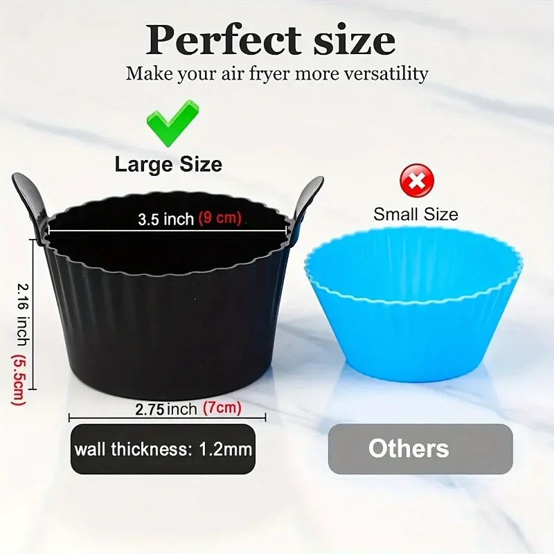 3pcs Silicone Air Fryer Molds – Non-Stick Baking Cups for Muffins, Cupcakes & Pudding