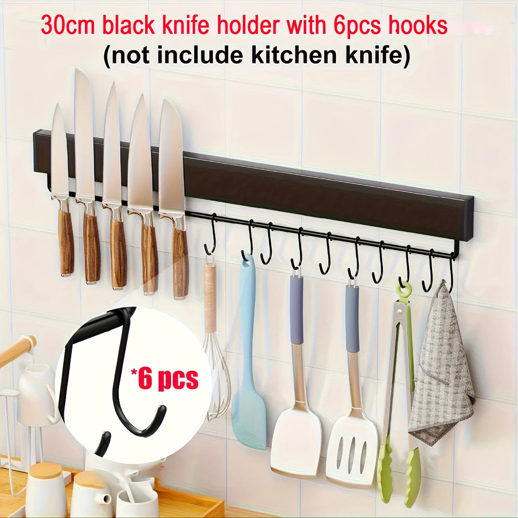 Magnetic Knife Strip with Hooks