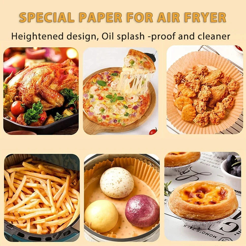 23CM Air Fryer Disposable Parchment Paper – Non-Stick Baking & Steamer Liners