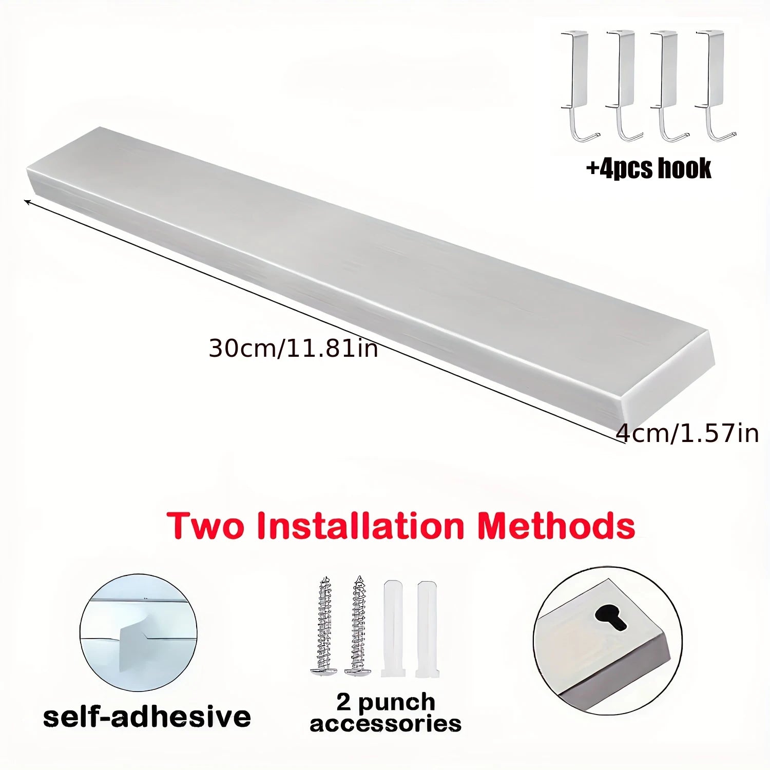 Magnetic Knife Strip with Hooks