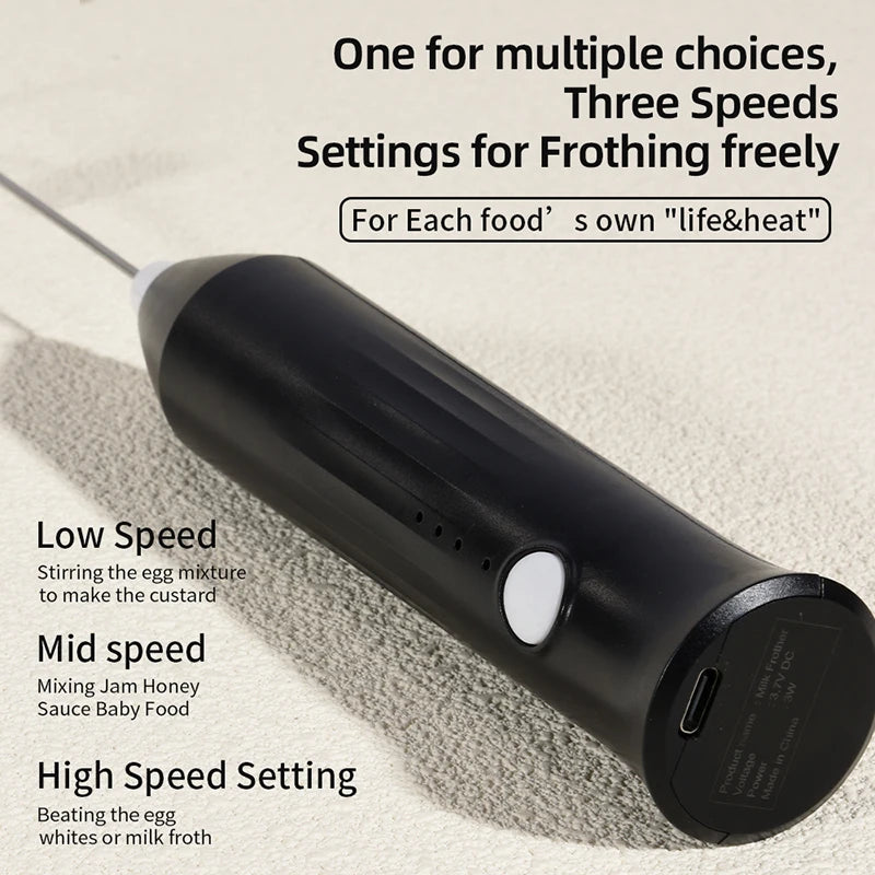 Electric Handheld Milk Frother & Whisk – Coffee, Creamer, and Egg Beater Mixer