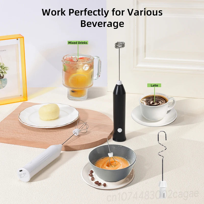 Electric Handheld Milk Frother & Whisk – Coffee, Creamer, and Egg Beater Mixer