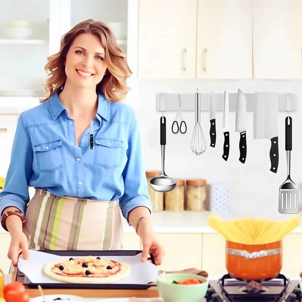 Magnetic Knife Strip with Hooks