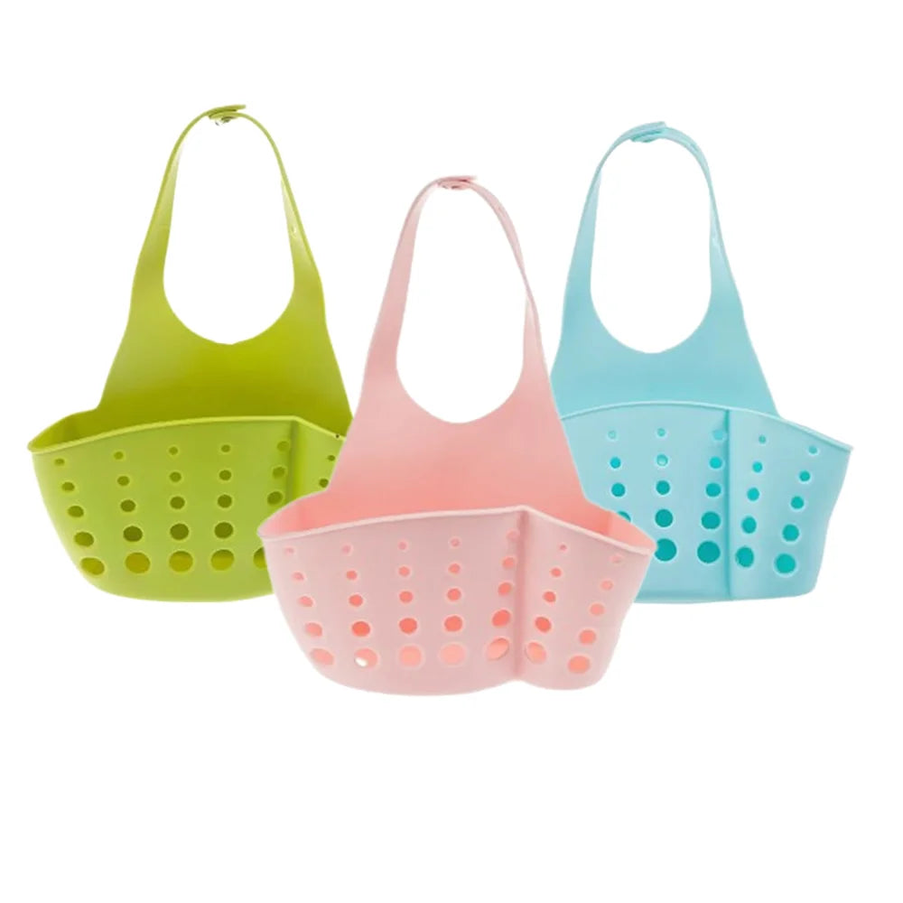 Home Storage Drain Basket Kitchen Sink Holder Adjustable Soap Sponge Shlf Hanging Drain Basket Bag Kitchen Accessories