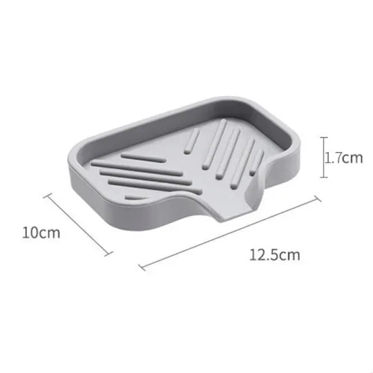 Multifunctional Silicone Sink Tray – Soap, Sponge & Brush Organizer for Kitchen & Bathroom