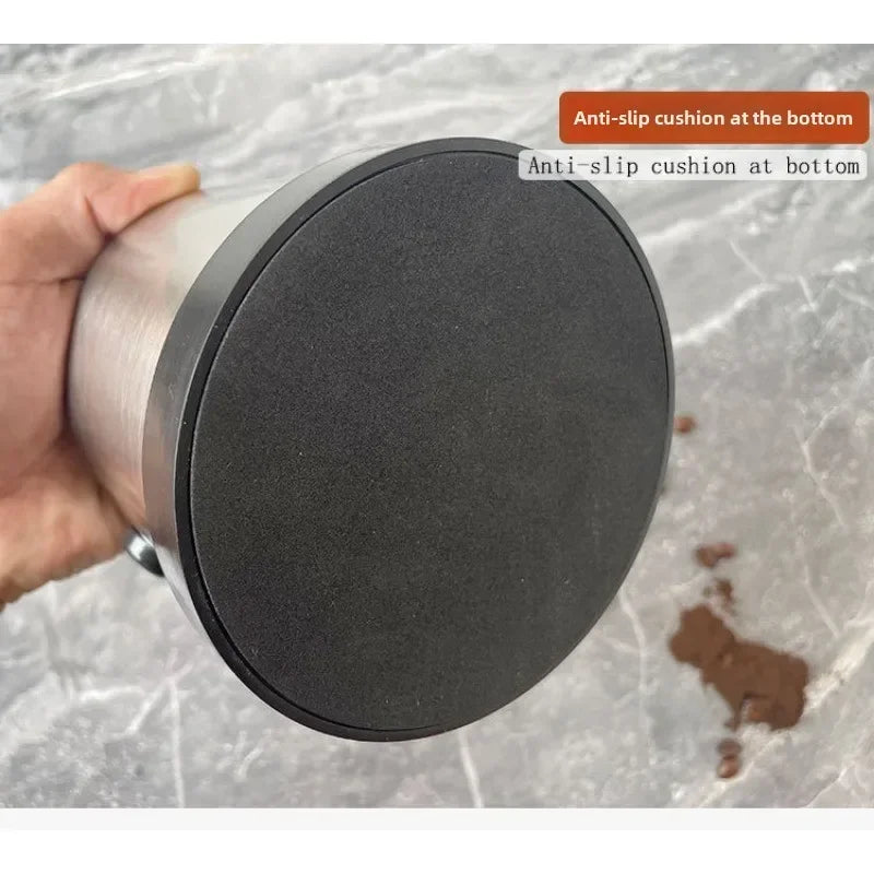 Stainless Steel Espresso Knock Box – Non-Slip Coffee Grounds Bin with Rubber Ring