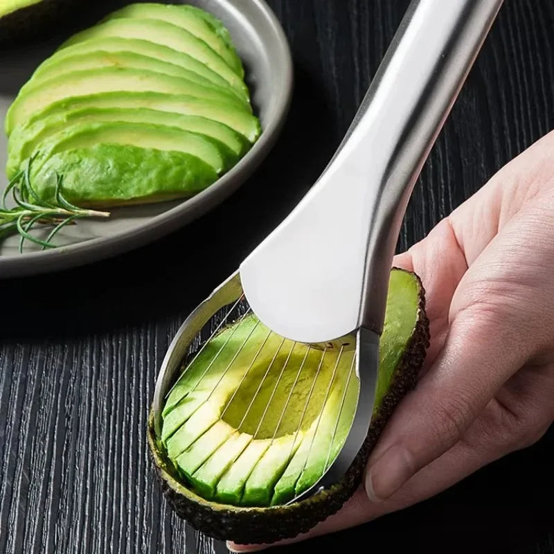 Multi-Functional Avocado & Fruit Cutter – Stainless Steel Kitchen Gadget