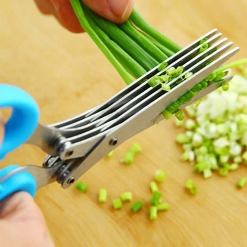 Multi-Layer Kitchen Scissors – Stainless Steel Vegetable, Herb & Spice Cutter
