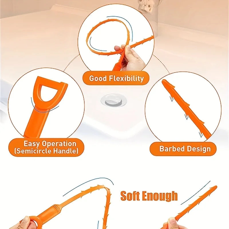 Handheld Drain Snake – Household Kitchen, Toilet, and Sink Plumbing Cleaner