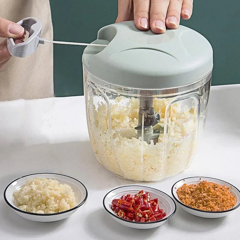 Manual Food Chopper & Mincer – Vegetable, Onion, Meat, and Garlic Crusher (500/900ML)