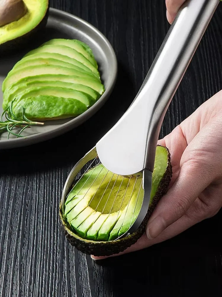 Multi-Functional Avocado & Fruit Cutter – Stainless Steel Kitchen Gadget