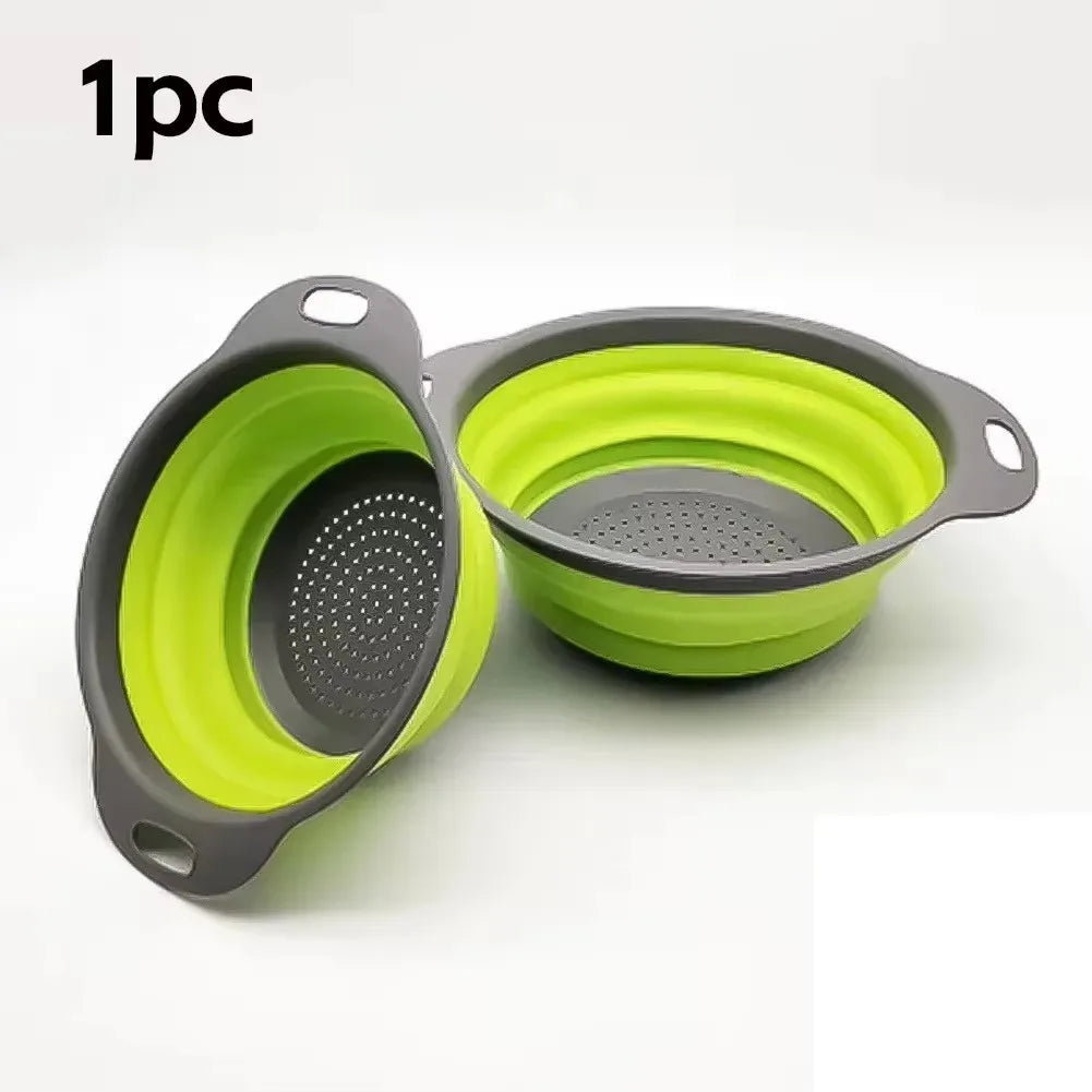 Silicone Folding Drain Basket – Collapsible Fruit & Vegetable Washing Colander