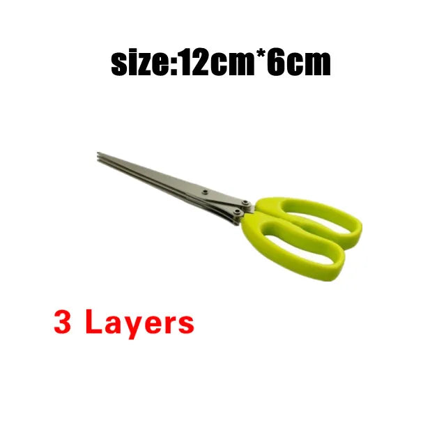 Multi-Layer Kitchen Scissors – Stainless Steel Vegetable, Herb & Spice Cutter